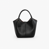Pebbled Leather Soft Bucket Tote Bag