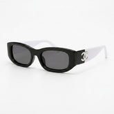 Slim Frame Contrast White Arms Sunglasses