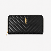 Black Leather Chevron Wallet