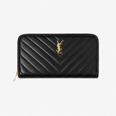 Black Leather Chevron Wallet