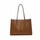 Pebbled Leather Curved Flap Shoulder Bag
