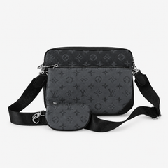 Leather Monogram Crossbody Messenger Bag