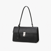 Smooth Leather Structured Flap Shoulder Bag