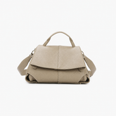 Soft Leather Slouchy Flap Top Handle Crossbody Bag