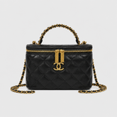 Luxury Black Quilted Makeup Bag