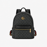 Black Denim Pattern Backpack
