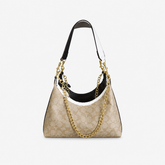 Leather Khaki Hobo Shoulder Bag