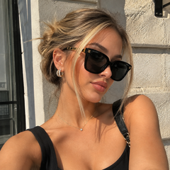 Oversized Black Gold Detai Sunglasses
