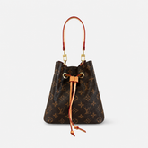 Leather Monogram Bucket Bag