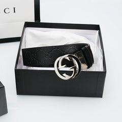 Embossed Silver Buckle Belt