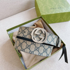 Blue Monogram Leather Belt