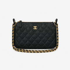 Black Leather Mini Crossbody Bag