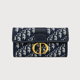 Blue Canvas Clutch Wallet