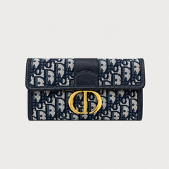 Blue Canvas Clutch Wallet