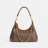 Leather Brown Pattern Hobo Shoulder Bag