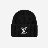 Black Ribbed Knit Beanie