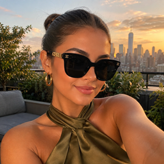 Fashion Black with Gold Detai Sunglasses