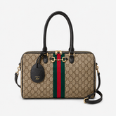 Brown Canvas Monogram Tote Bag