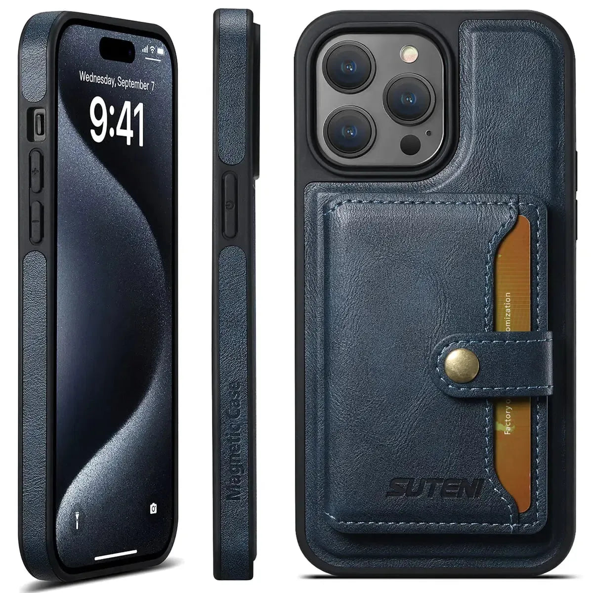 Black iPhone Case with Magnetic Card Holder - OK260018