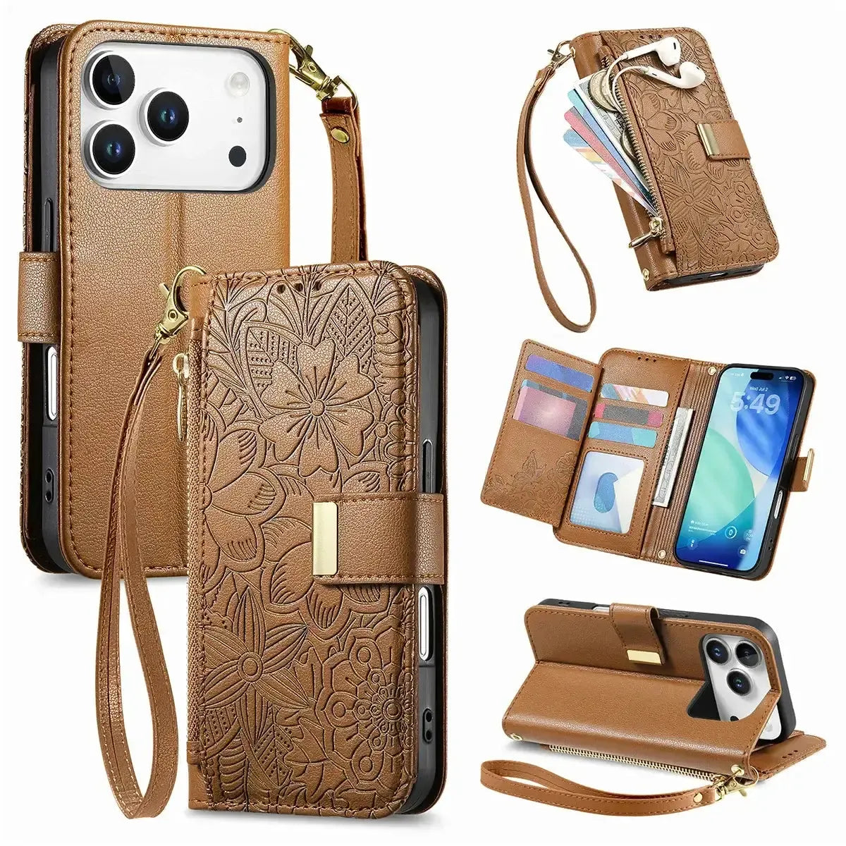 White iPhone Case with Folding Wallet - OK26004