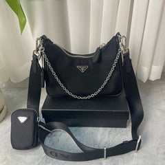 Nylon Crescent PR Shoulder Bag