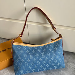 Premium Denim Canvas Hobo Shoulder Bag