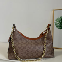 Leather Brown Pattern Hobo Shoulder Bag