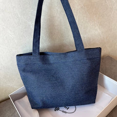 Navy Denim Tote Bag