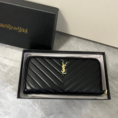 Black Leather Chevron Wallet