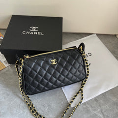 Black Leather Mini Crossbody Bag