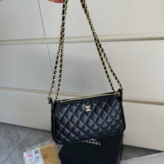 Black Leather Mini Crossbody Bag