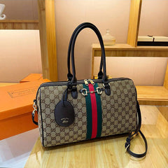 Brown Canvas Monogram Tote Bag