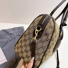 Brown Canvas Monogram Tote Bag