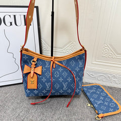 Blue Canvas Shoulder Bag