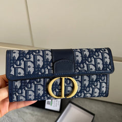 Blue Canvas Clutch Wallet