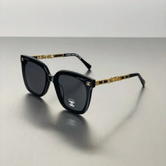 Oversized Black Gold Detai Sunglasses