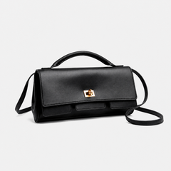 Smooth Leather Handle Shoulder Bag