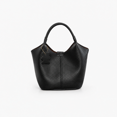 Pebbled Leather Soft Bucket Tote Bag