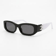 Slim Frame Contrast White Arms Sunglasses