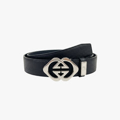 Polished Buckle Leather Belt