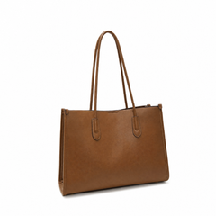 Pebbled Leather Curved Flap Shoulder Bag