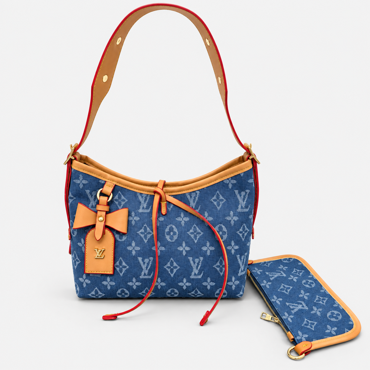 Blue Canvas Shoulder Bag