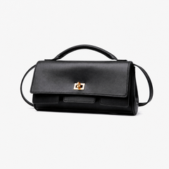 Smooth Leather Top Handle Flap Bag