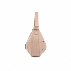 Soft Leather Cutout Crescent Hobo Bag