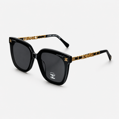 Oversized Black Gold Detai Sunglasses
