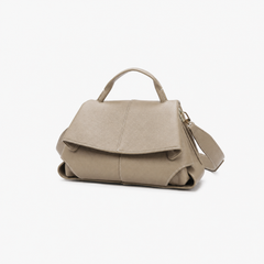 Soft Leather Slouchy Flap Top Handle Crossbody Bag