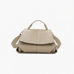 Soft Leather Slouchy Flap Top Handle Crossbody Bag