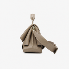 Soft Leather Slouchy Flap Top Handle Crossbody Bag