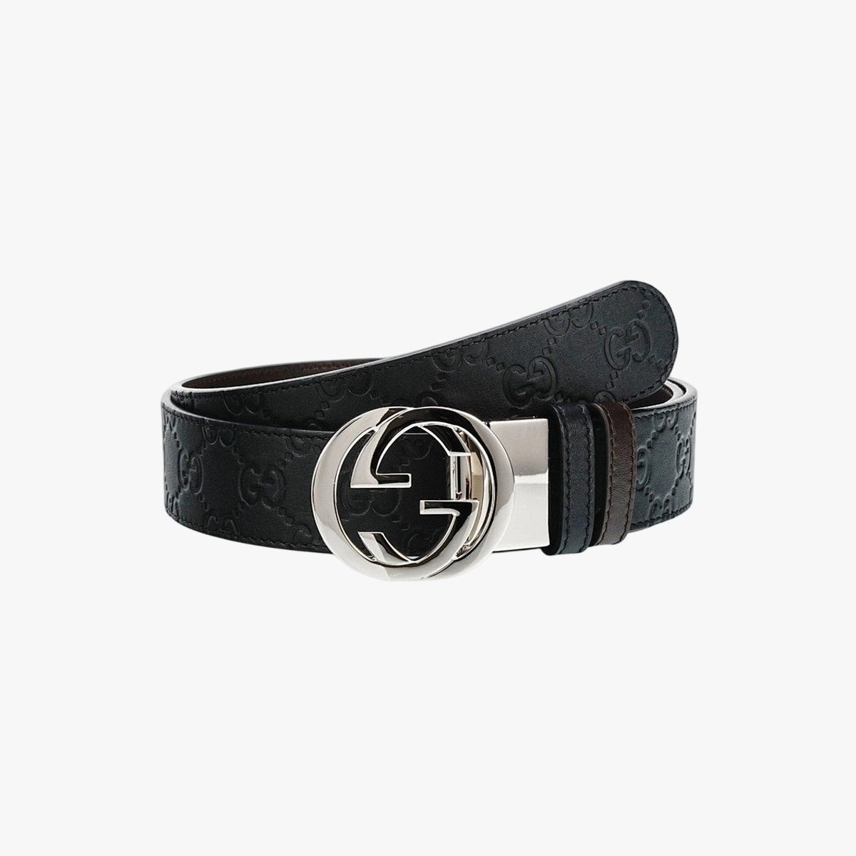 Embossed Silver Buckle Belt