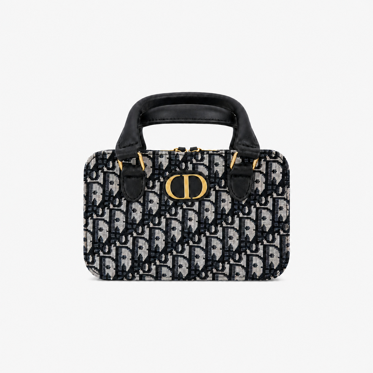 Vintage Black Canvas Crossbody Bag